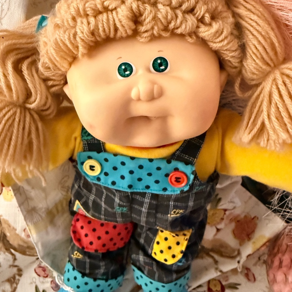 Original vintage, Cabbage Patch kid Doll Complete Set 1990 Hasbro green eyes - Picture 14 of 16